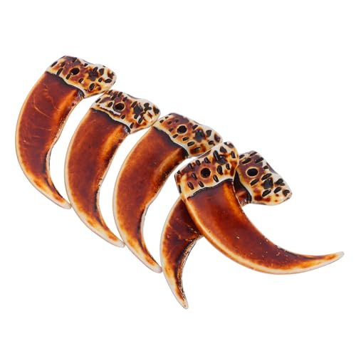 Kisangel 5-teilige Halskette Mit Zahnanhänger, Kunstharz, Tierdruck, Ethno-stil, Tribe, Bohemian-surfer-schmuck Für Damen Und Herren, Sommer- Und Strand-accessoires Kisangel 5-teilige Halskette Mit Zahnanhänger, Kunstharz, Tierdruck, Ethno-stil, Tribe, Bohemian-surfer-schmuck Für Damen Und Herren, Sommer- Und Strand-accessoires von Kisangel