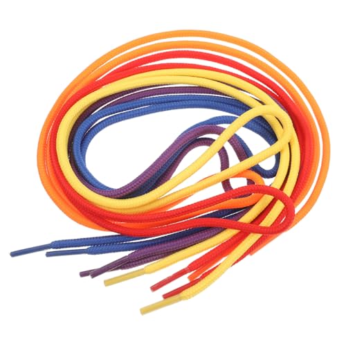 Kisangel 50 Stück Teiliges Bunte Kinderschnürsenkel aus Sicherem Polyester für Perlenfädelspiele im Kindergarten Pädagogisches Zubehör zum Lernen und Üben Des Schuhbindens in Rot Gelb von Kisangel