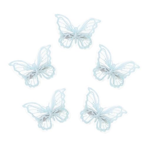 Kisangel 5stücke Schmetterlings-haarspangen Aus Spitze Und Netz Mit Stickerei Doppellagiges Design Modische Haarschmuck Für Damen Und Mädchen Party Und Hochzeitszubehör von Kisangel