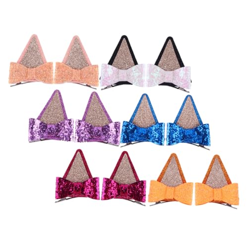 Kisangel 6paare Haarspange Für Mädchen Mit Schleife Haarnadel Für Dickes Haar Kleine Haarspangen Haarschmuck Für Frauen Glitzer-haarspangen Für Anlässe von Kisangel