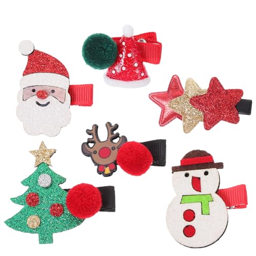 Kisangel 6Stücke Weihnachts Haarspangen Für Niedliche Haarnadeln Mit Haarschmuck Für Kleine Haarspangen Für Dünnes Haar Festliche Haar Accessoires von Kisangel