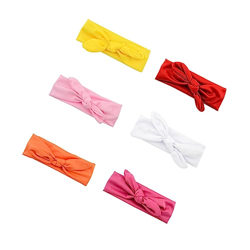 Kisangel 6stücke Teiliges Elastische Haarbänder Mit Niedlichen Schleifen Für Junge Mädchen Und Kleinkinder Unisex Kopfbedeckungen Weiß Orange Rot Gelb Und Haaraccessoires Für Jeden von Kisangel