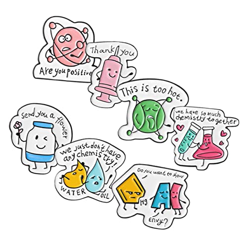 Kisangel 7 Stck Teiliges Chemie Labor Brosche Cartoon Anstecker aus Metall Dekorative Abzeichen für Kleidung Taschen und Hüte Vielseitig Einsetzbar Zufälliger Stil von Kisangel