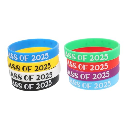Kisangel 8 Stück Silikonarmbänder zur Graduierung der Klasse Inspirierende Abschlussarmbänder für Feiern Langlebige und Bequeme Armbänder für Absolventen und Lehrer von Kisangel