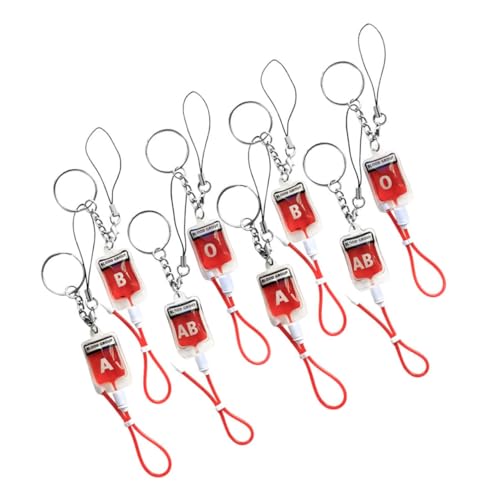 Kisangel 8 Stück Teiliges Blutgruppen Schlüsselanhänger aus und Kleine Taschenanhänger mit Design Anhänger für Rucksack Geldbörse und Handy Ab O von Kisangel