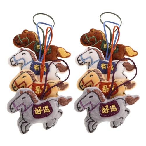 Kisangel 8 Teiliger Taschenanhänger Aus Plüschpferd Tier Schlüsselanhänger Für Neujahr – Mini Weichpferd Ornament Für Rucksack Auto Zuhause Und Partygeschenke von Kisangel