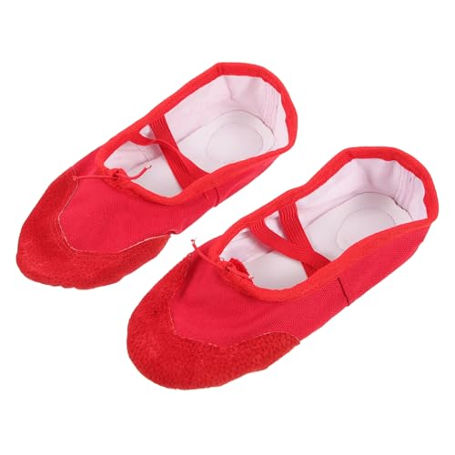 Kisangel Ballettschuhe mit Elastischem Band rutschfeste Tanzschuhe für Mädchen und Erwachsene Weiche Sohle Vielseitig für Yoga Ballett und Moderne Tänze Langlebiges Material von Kisangel