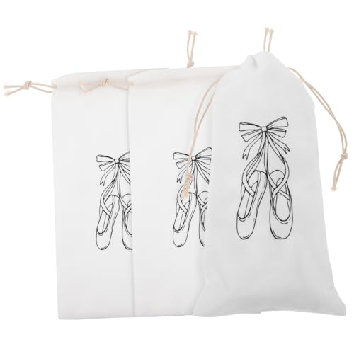 Kisangel Ballettschuhtasche 3 Stücke Kordelzugbeutel Für Tanzschuhe Tragbare Aufbewahrungstasche Aus Baumwolle Leicht Und Wiederverwendbar Für Damen Und Mädchen von Kisangel