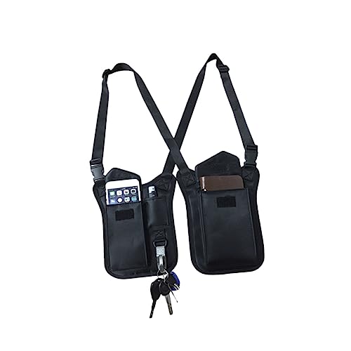 Kisangel Diebstahl Nylon Armpit Bag Verstellbar Versteckte Schultertasche für Herren Damen Multifunktionale Bauchtasche Unterarmtasche Schwarz von Kisangel
