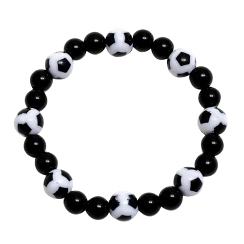 Kisangel Fußball Fans Armband Herren Perlen Fußball Beads Bracelet Verstellbar Sportliches Schmuck für Studenten Freunde von Kisangel