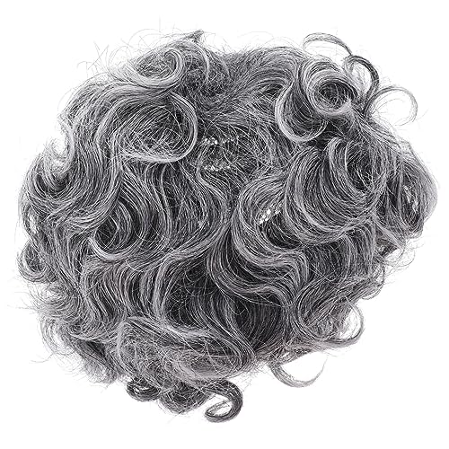 Kisangel Graue Old Lady Perücke Damen Lockig Verstellbare Cosplay Perücke für Faschingskostüm Leichtes Synthetisches Haar und Party Requisite von Kisangel