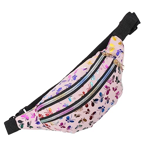 Kisangel Gürteltasche Hüfttasche Für Damen Sport Lauftasche Damengürtel Hüfttasche Mit Reißverschluss Riementasche Taille Umhängetasche Fräulein Pu-Leder Laufen Rosa von Kisangel