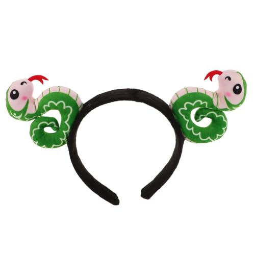 Kisangel Jahr des Schlangenkopfschmucks thematisiert wunderlich Mond- Leicht Urlaub lebendiges Schlangen-Stirnband Weiche Stoffschlange auffällige Haarzubehör Plüsch Green von Kisangel