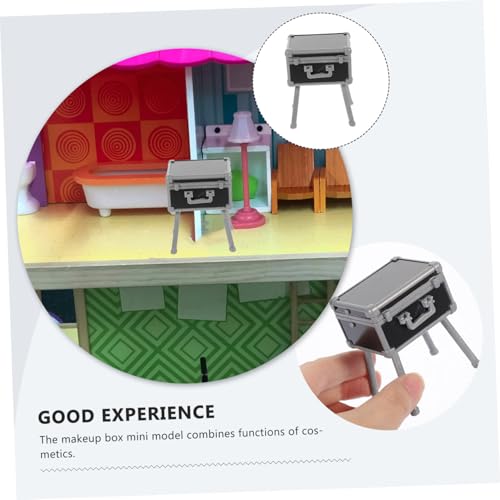 Kisangel Miniatur Kosmetikkoffer Modell für Puppenhaus Dekoration Multifunktional Kompakt Leicht mit Innenfächern Makeup für Mini Haus Szenen Langlebig und Leicht zu Reinigen von Kisangel