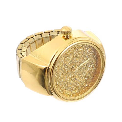 Kisangel Modische Ringuhr Damen mit Quarzuhrwerk Glitzereffekt Design Verstellbar Geschenkidee für Frauen und Männer Geeignet für Alltag Party und Geburtstag von Kisangel