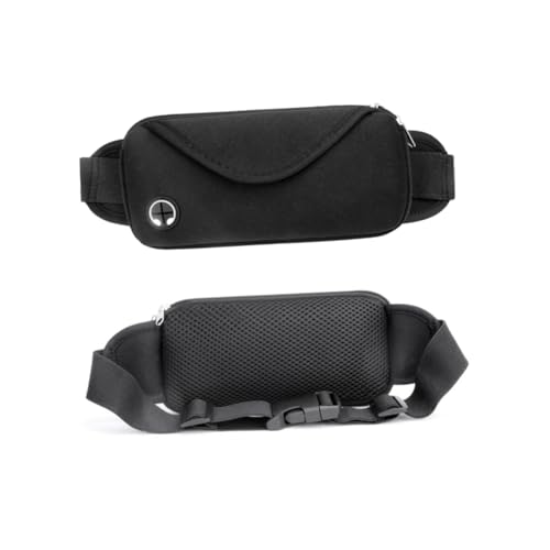 Kisangel Outdoor Gürteltasche Klein Verstellbar für Reisen Joggen Wandern mit Kopfhöreröffnung Praktische Hüfttasche für Schlüssel Geldbörse und Smartphone Leicht Handlich Schwarz von Kisangel