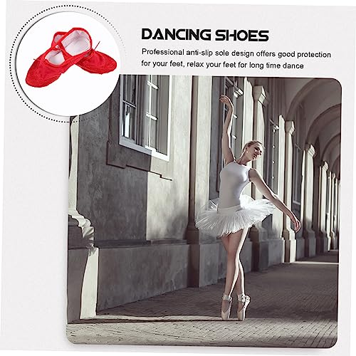 Kisangel PU Ballettschuhe mit Elastischem Band rutschfeste Tanzschläppchen für Erwachsene Glänzende Weiche Gymnastikschuhe Geeignet für Yoga Ballett und Moderne Tänze von Kisangel
