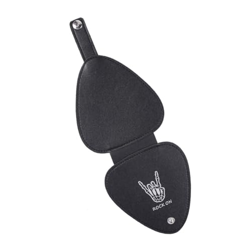 Kisangel PU Leder Gitarrenplektrum Aufbewahrungstasche mit Schnappverschluss Kratzfest und Langlebig Praktischer Organizer für Gitarrenplektren und Zubehör Kompakt und Tragbar in Schwarz von Kisangel