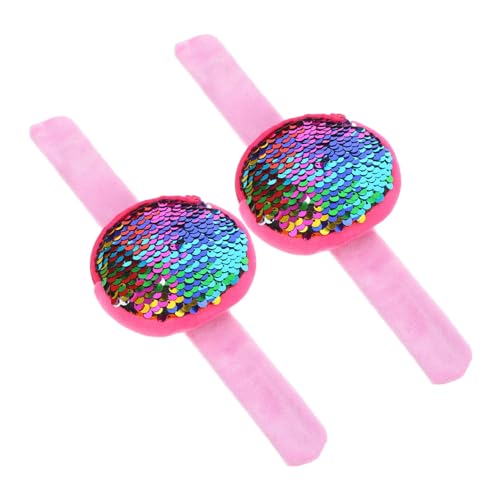 Kisangel Pailletten Slap Armband Geldbörse 2 Stück Schnapparmband mit Pailletten Leicht Angenehm Kinder Party Accessoire für Rucksack oder Fahrrad Sichere Oberfläche von Kisangel