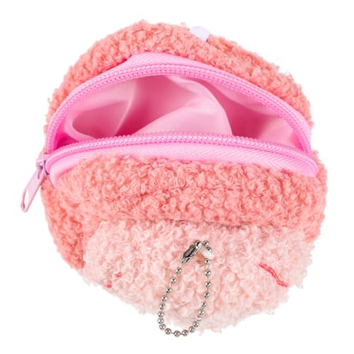 Kisangel Plüsch Münzgeldbörse Klein Mädchen Kosmetiktasche Rosa Weiches Portemonnaie Mit Reißverschluss Für Kleingeld Karten Lippenstift Multifunktionale Tasche Charm von Kisangel