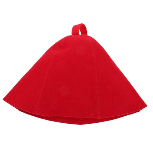 Kisangel Stylischer Sauna Hut Wollfilz Wasserabsorbierende Bequeme Saunamütze Für Damen Für Langes Haar Und Thermoregulierung Sauna Rot von Kisangel