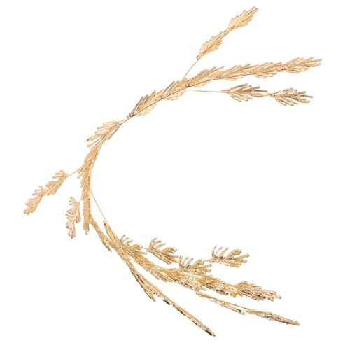 Kisangel Verstellbare Goldene Blattkrone Haarschmuck für Braut Hochzeit Kopfschmuck Elegantes Metall Stirnband für Party Fest Vielseitiges Accessoire für Brautjungfern und Festliche Anlässe von Kisangel