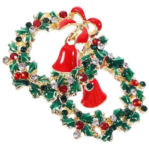 Kisangel Weihnachtliche Legierungs Ohrringe mit Kranz Design Tropfendem Öl und Funkelnden Strasssteinen Festliche Weihnachtsaccessoires für Damen Einzigartige Deko für Weihnachtsfeiern von Kisangel