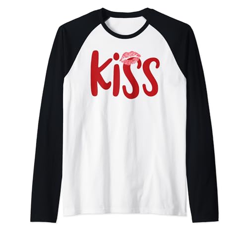 Kiss Marry Kill Girls Group Trio Kiss Kostüm Red Kissy Lips Raglan von Kiss Marry Kill Group Costume Co.