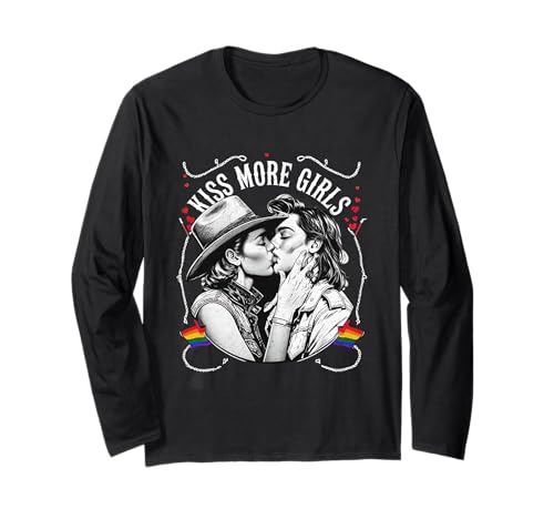 Kiss More Girls Lesben Cowgirls Kissing LGBT Pride Adult Langarmshirt Kiss More Girls Lesben Cowgirls Kissing LGBT Pride Adult Langarmshirt von Kiss More Girls Lesbians Cowgirls Kissing