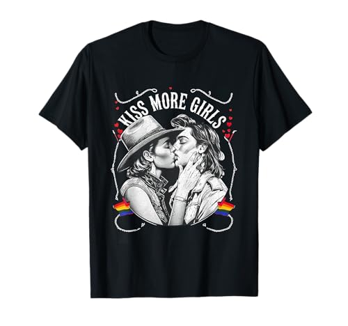 Kiss More Girls Lesben Cowgirls Kissing LGBT Pride Adult T-Shirt Kiss More Girls Lesben Cowgirls Kissing LGBT Pride Adult T-Shirt von Kiss More Girls Lesbians Cowgirls Kissing