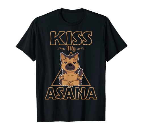 Süßes Yoga Damen Oberteil mit süßem Hund in einer Yoga Pose T-Shirt Süßes Yoga Damen Oberteil mit süßem Hund in einer Yoga Pose T-Shirt von Kiss my Asana