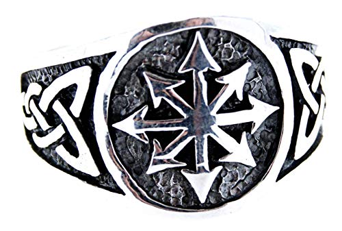 Chaosstern Ring aus 925 Sterling Silber, Gr. 52-76 (58 (18.5)) von Kiss of Leather