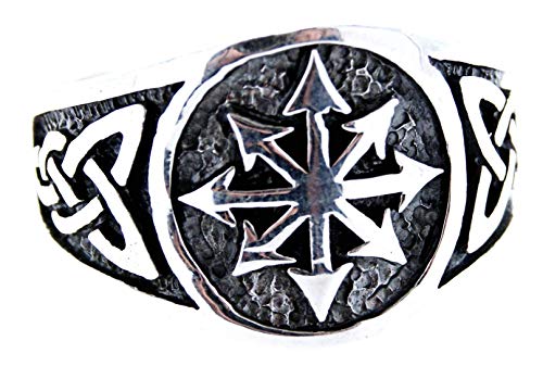 Chaosstern Ring aus 925 Sterling Silber, Gr. 52-76 (64 (20.4)) von Kiss of Leather