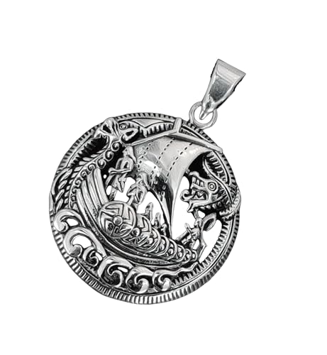 Kiss of Leather Anhänger Wikinger-Schiff aus 925 Sterling Silber Nr. 386 von Kiss of Leather
