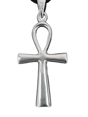 Kiss of Leather Ankh Anhänger aus 925 Sterling Silber mit Kette_50 cm SI.32A von Kiss of Leather