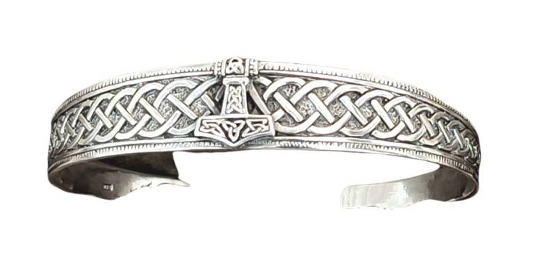 Kiss of Leather Armband Armband Armreif 925 Sterling Silber Thorshammer Thorhammer Thor ABTh2 von Kiss of Leather