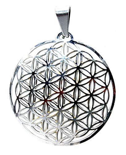 Kiss of Leather Blume des Lebens Anhänger aus Edelstahl mit Panzerkette 45-65 cm Ed. 159 von Kiss of Leather