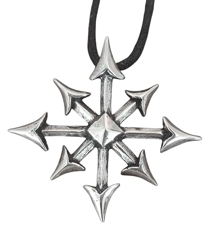 Kiss of Leather Chaosstern Anhänger aus 925 Sterling Silber mit Baumwollband SI. 59 von Kiss of Leather