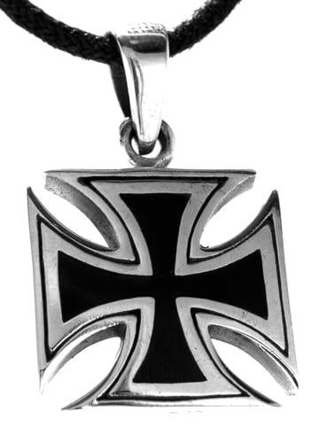 Kiss of Leather EK Kreuz Anhänger aus 925 Sterling Silber mit Silberkette 2 mm, 45-65 cm (55) SI.333 von Kiss of Leather