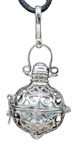 Kiss of Leather Engelsrufer Anhänger aus 925 Sterling Silber, 18mm Durchmesser, mit Klangkugel von Kiss of Leather