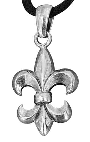 Kiss of Leather Fleur-de-Lis Anhänger aus 925 Sterling Silber mit Kette 45-65 cm SI. 40 von Kiss of Leather