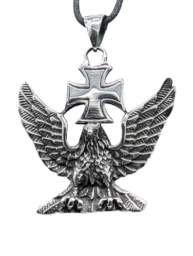 Kiss of Leather Großer Adler Anhänger aus Edelstahl mit Königskette, 4,5 mm dick, 50-60 cm lang Ed. 25A von Kiss of Leather