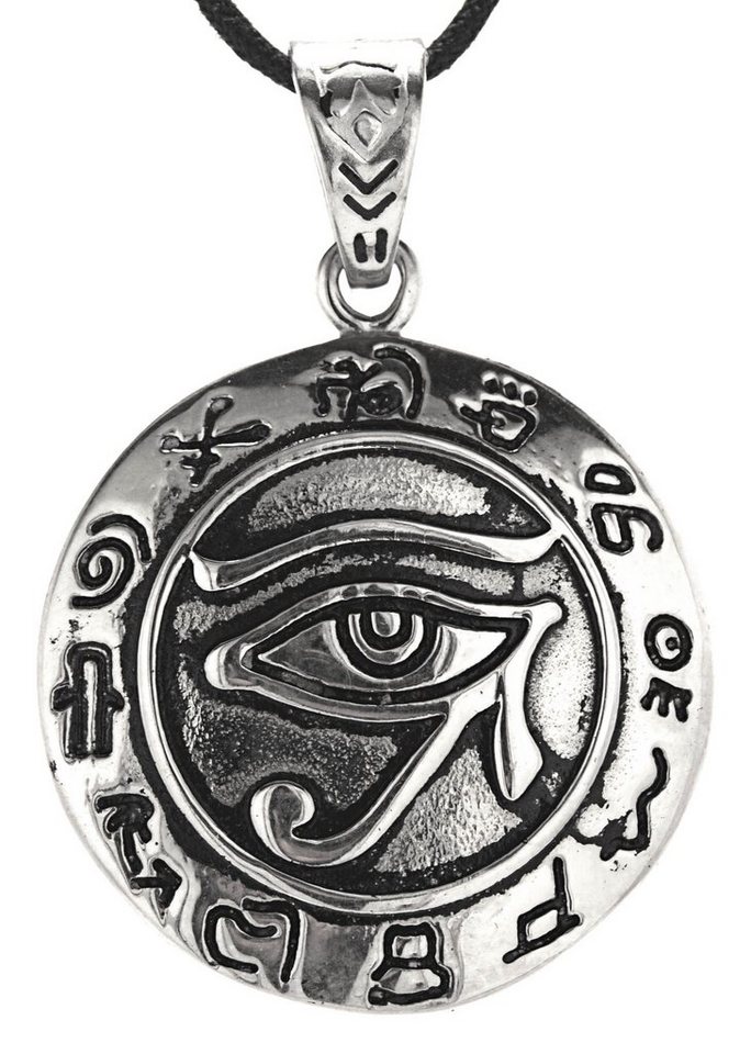 Kiss of Leather Kettenanhänger Auge des Horus Edelstahl Schutz Amulett Horusauge Dreieck von Kiss of Leather