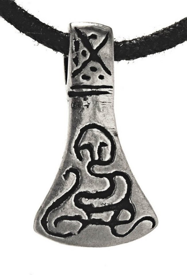 Kiss of Leather Kettenanhänger Axt Wikingeraxt 925 Silber Anhänger Band Wikinger beidseitig verziert von Kiss of Leather