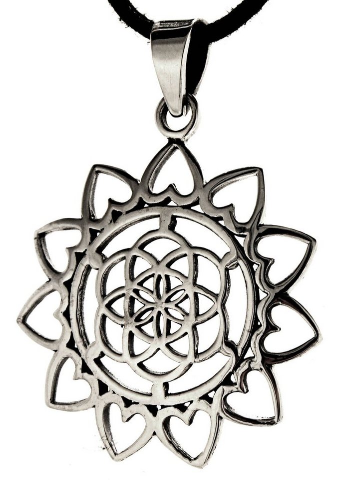 Kiss of Leather Kettenanhänger Blume des Lebens Anhänger 925 Silber Flower of Life Harmonie von Kiss of Leather