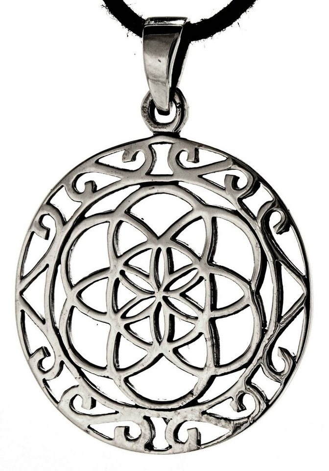 Kiss of Leather Kettenanhänger Blume des Lebens Anhänger 925 Silber Flower of Life Harmonie von Kiss of Leather