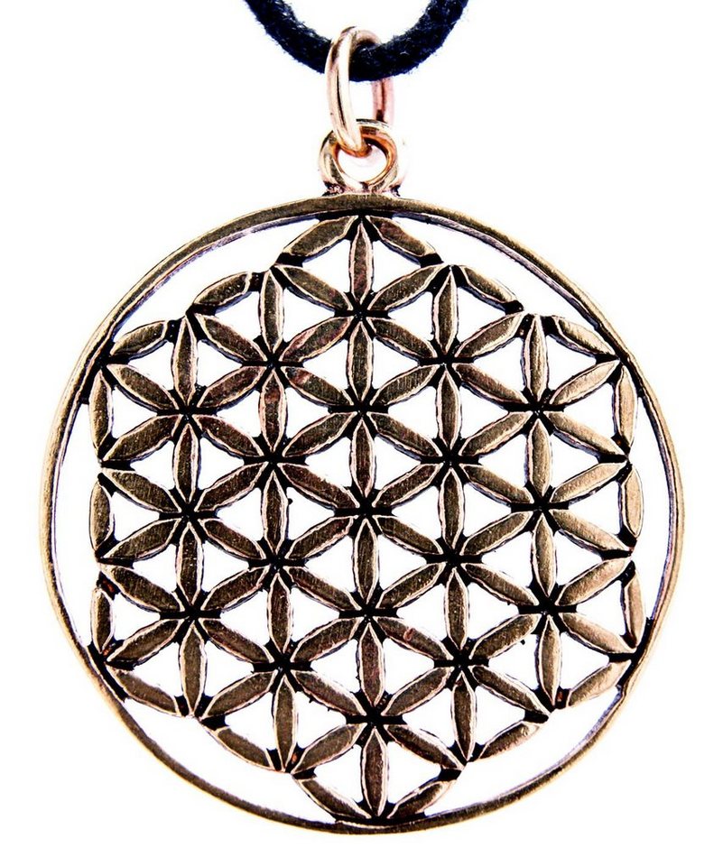 Kiss of Leather Kettenanhänger Blume des Lebens Anhänger Bronze Flower of Life Harmonie von Kiss of Leather