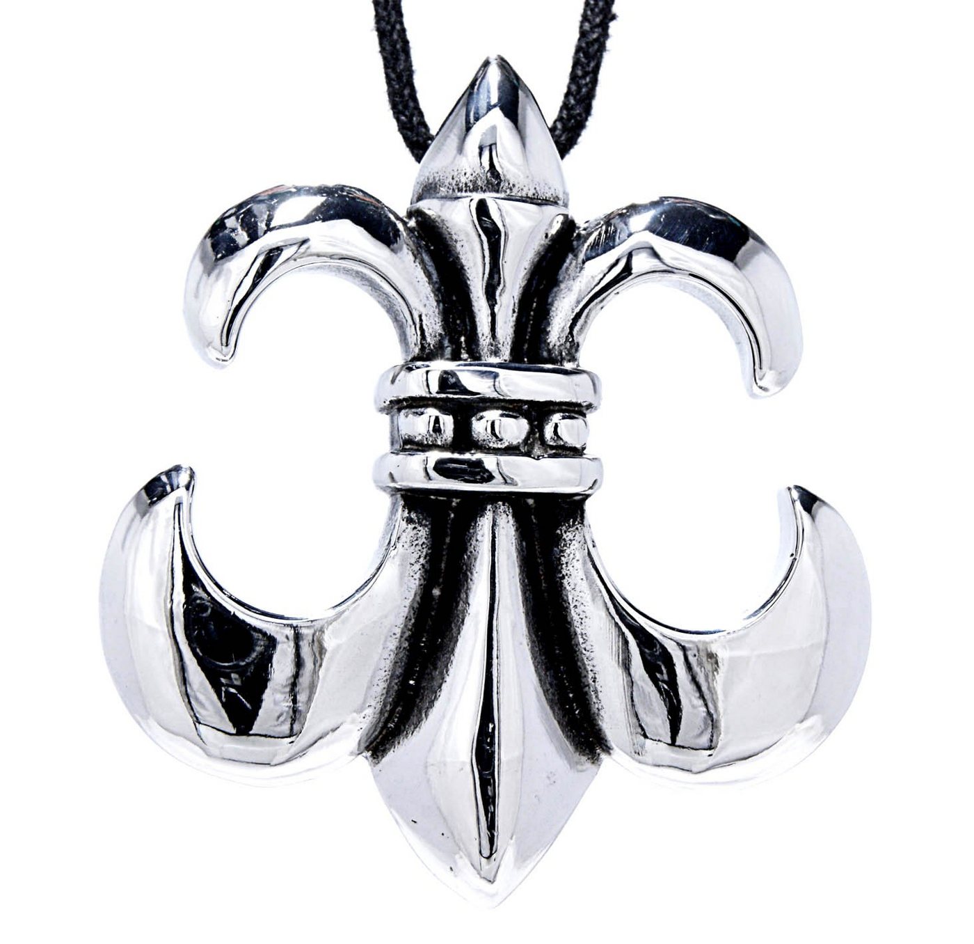 Kiss of Leather Kettenanhänger Fleur-de-Lis französische Lilie Fleur de Lis Lys Blume Edelstahl von Kiss of Leather