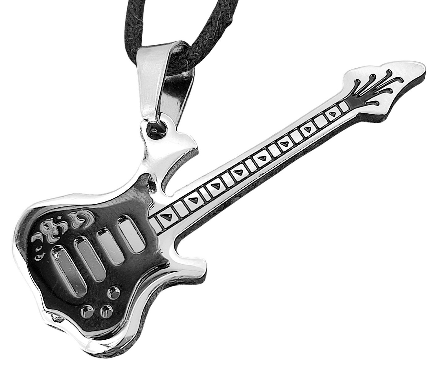 Kiss of Leather Kettenanhänger Gitarre Klampfe Edelstahl Metal Rock Band Musik Rock&Roll Anhänger von Kiss of Leather