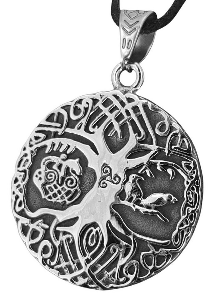 Kiss of Leather Kettenanhänger Lebensbaum aus Edelstahl Yggdrasil Weltenbaum Sleipnir Slepner von Kiss of Leather